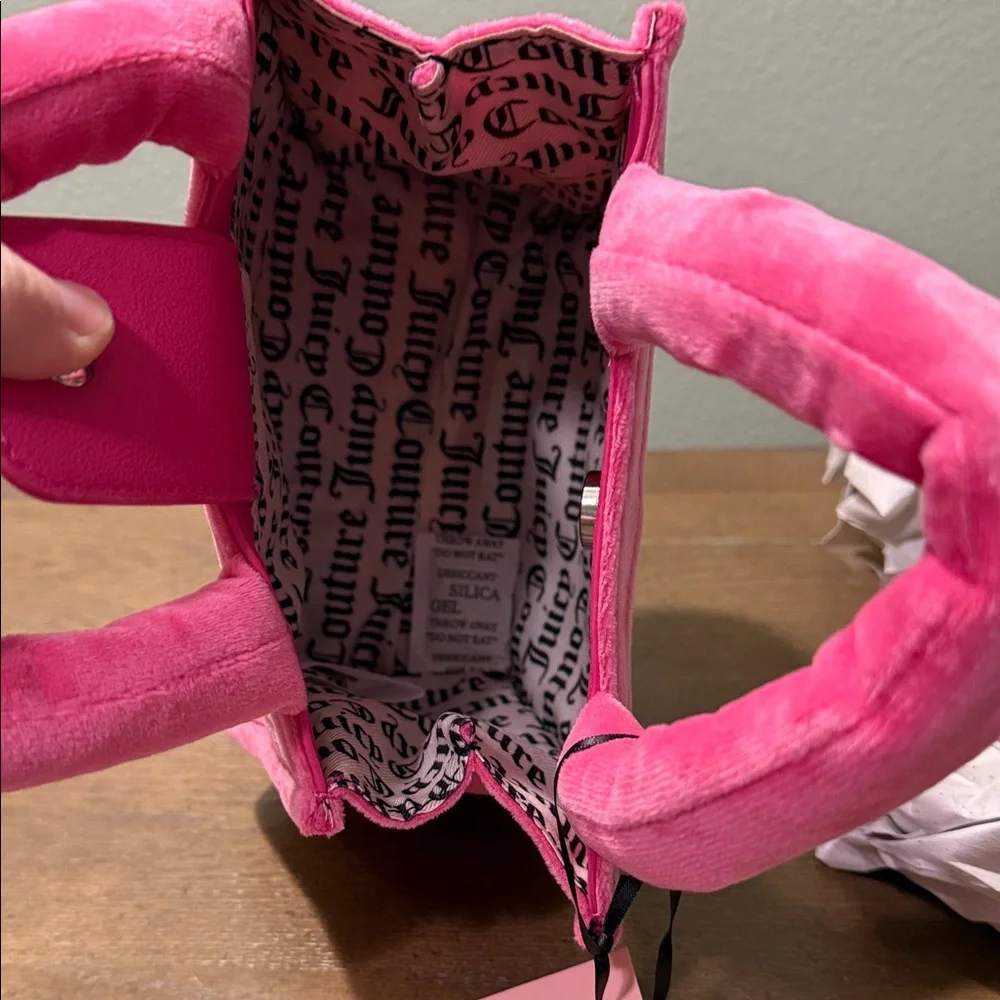 Juicy Couture Vibrant Pink Velour Mini Plush Bag - Picture 10 of 10